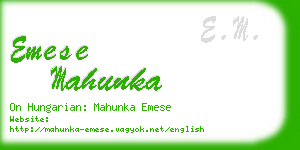 emese mahunka business card